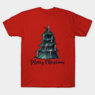 Merry Christmas Tree with Candles T-Shirt